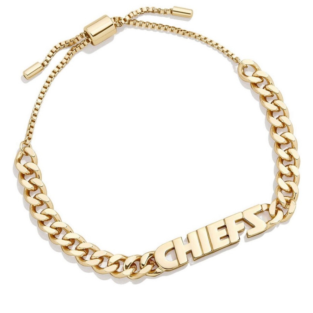 New! Women's Gold-Tone Kansas City Chiefs Chain Bracelet